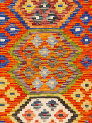 Pasargad Home Kilim Collection Handcrafted Reversible Wool Area Rug For Timeless Elegance   990259 8x11