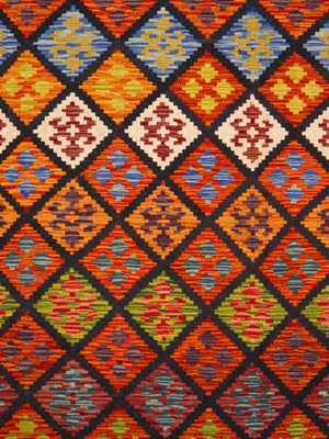 Pasargad Home Kilim Collection Handcrafted Reversible Wool Area Rug For Timeless Elegance   990261 8.06x11.06