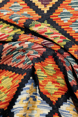 Pasargad Home Kilim Collection Handcrafted Reversible Wool Area Rug For Timeless Elegance   990261 8.06x11.06