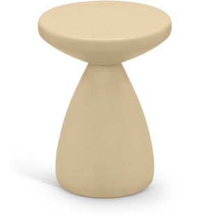 Meridian Furniture Anika Sculptural End Table with Geometric Open Frame for Modern Living and Bedroom Spaces Beige Iron 99026Beige-ET