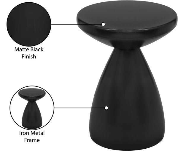 Meridian Furniture Anika Sculptural End Table with Geometric Open Frame for Modern Living and Bedroom Spaces Black Iron 99026Black-ET