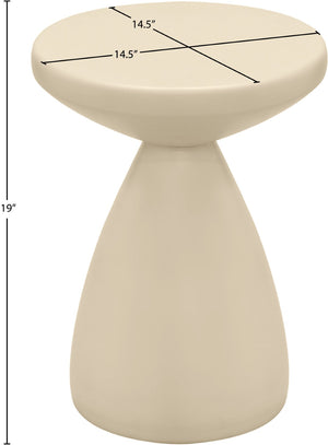 Meridian Furniture Anika Sculptural End Table with Geometric Open Frame for Modern Living and Bedroom Spaces Cream Iron 99026Cream-ET