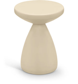 Meridian Furniture Anika Sculptural End Table with Geometric Open Frame for Modern Living and Bedroom Spaces Cream Iron 99026Cream-ET