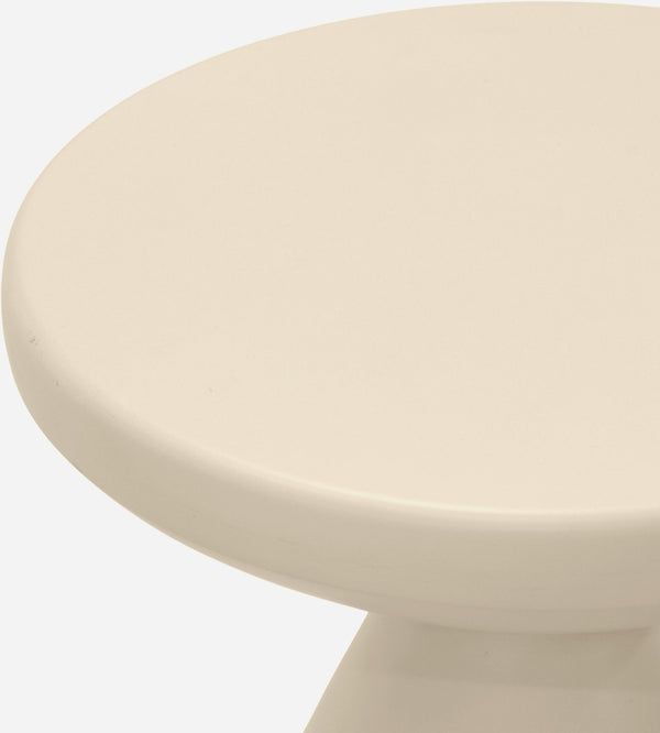 Meridian Furniture Anika Sculptural End Table with Geometric Open Frame for Modern Living and Bedroom Spaces Cream Iron 99026Cream-ET