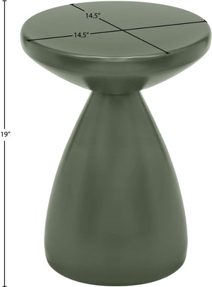 Meridian Furniture Anika Sculptural End Table with Geometric Open Frame for Modern Living and Bedroom Spaces Green Iron 99026Green-ET