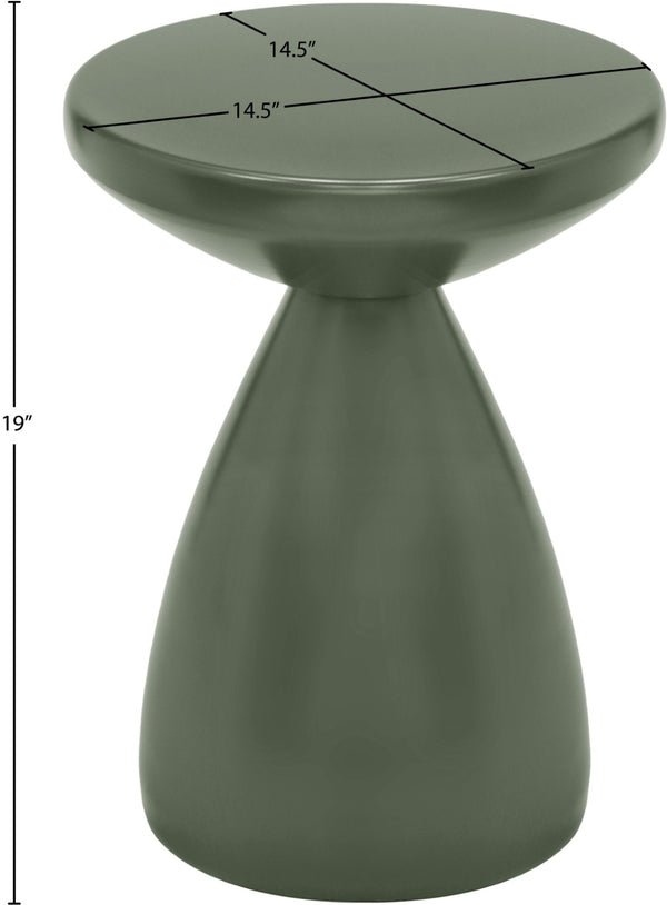 Meridian Furniture Anika Sculptural End Table with Geometric Open Frame for Modern Living and Bedroom Spaces Green Iron 99026Green-ET