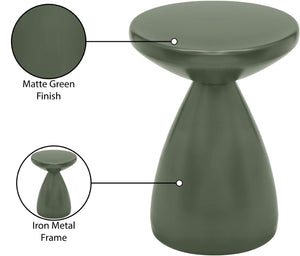 Meridian Furniture Anika Sculptural End Table with Geometric Open Frame for Modern Living and Bedroom Spaces Green Iron 99026Green-ET