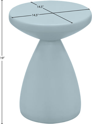 Meridian Furniture Anika Sculptural End Table with Geometric Open Frame for Modern Living and Bedroom Spaces Light Blue Iron 99026LtBlu-ET