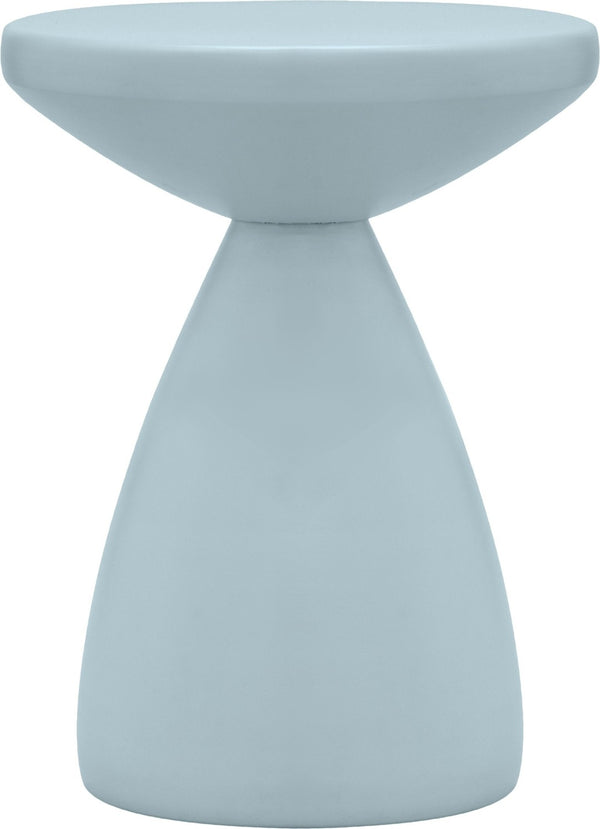 Meridian Furniture Anika Sculptural End Table with Geometric Open Frame for Modern Living and Bedroom Spaces Light Blue Iron 99026LtBlu-ET