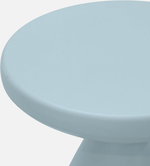 Meridian Furniture Anika Sculptural End Table with Geometric Open Frame for Modern Living and Bedroom Spaces Light Blue Iron 99026LtBlu-ET