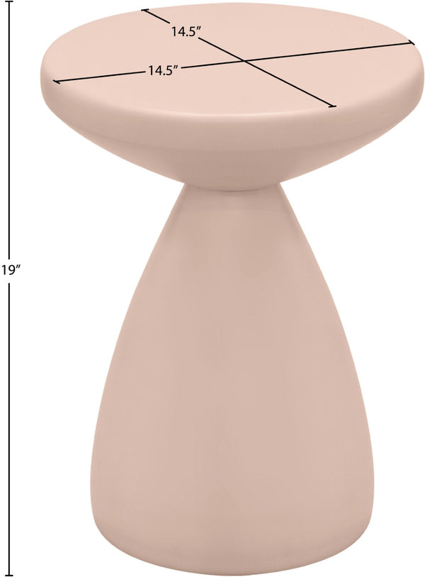 Meridian Furniture Anika Sculptural End Table with Geometric Open Frame for Modern Living and Bedroom Spaces Pink Iron 99026Pink-ET