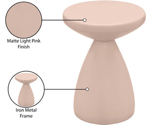 Meridian Furniture Anika Sculptural End Table with Geometric Open Frame for Modern Living and Bedroom Spaces Pink Iron 99026Pink-ET