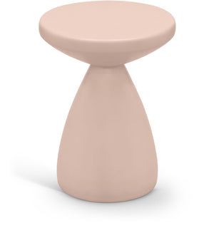Meridian Furniture Anika Sculptural End Table with Geometric Open Frame for Modern Living and Bedroom Spaces Pink Iron 99026Pink-ET