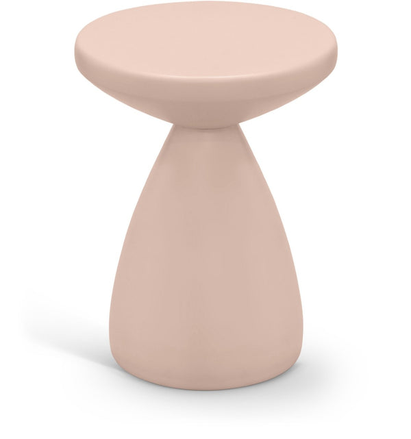 Meridian Furniture Anika Sculptural End Table with Geometric Open Frame for Modern Living and Bedroom Spaces Pink Iron 99026Pink-ET