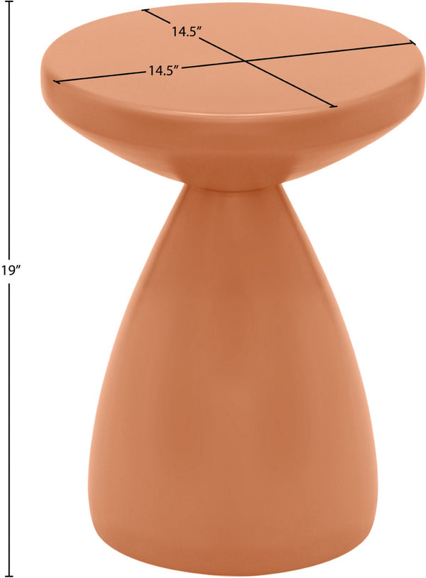Meridian Furniture Anika Sculptural End Table with Geometric Open Frame for Modern Living and Bedroom Spaces Salmon Iron 99026Salmon-ET