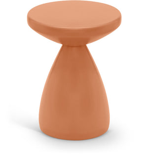 Meridian Furniture Anika Sculptural End Table with Geometric Open Frame for Modern Living and Bedroom Spaces Salmon Iron 99026Salmon-ET