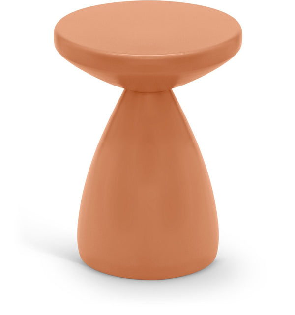 Meridian Furniture Anika Sculptural End Table with Geometric Open Frame for Modern Living and Bedroom Spaces Salmon Iron 99026Salmon-ET