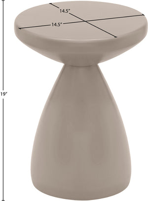 Meridian Furniture Anika Sculptural End Table with Geometric Open Frame for Modern Living and Bedroom Spaces Taupe Iron 99026Taupe-ET