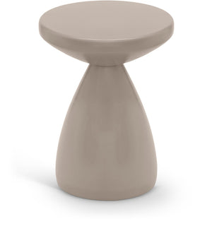 Meridian Furniture Anika Sculptural End Table with Geometric Open Frame for Modern Living and Bedroom Spaces Taupe Iron 99026Taupe-ET