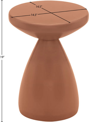 Meridian Furniture Anika Sculptural End Table with Geometric Open Frame for Modern Living and Bedroom Spaces Terracotta Iron 99026Terracotta-ET
