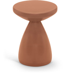 Meridian Furniture Anika Sculptural End Table with Geometric Open Frame for Modern Living and Bedroom Spaces Terracotta Iron 99026Terracotta-ET