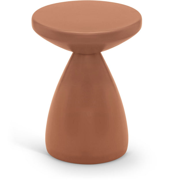 Meridian Furniture Anika Sculptural End Table with Geometric Open Frame for Modern Living and Bedroom Spaces Terracotta Iron 99026Terracotta-ET