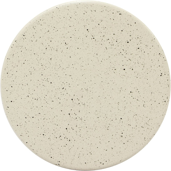 Meridian Furniture Anika Sculptural End Table with Geometric Open Frame for Modern Living and Bedroom Spaces Cream Iron Terrazzo 99027Cream-ET