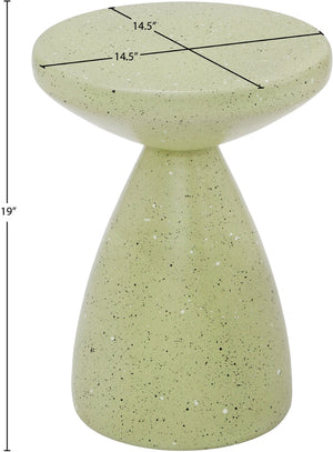 Meridian Furniture Anika Sculptural End Table with Geometric Open Frame for Modern Living and Bedroom Spaces Green Iron Terrazzo 99027Green-ET