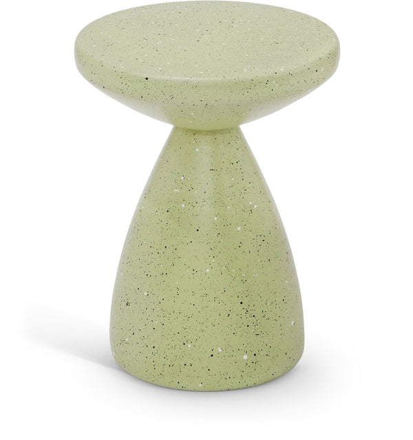 Meridian Furniture Anika Sculptural End Table with Geometric Open Frame for Modern Living and Bedroom Spaces Green Iron Terrazzo 99027Green-ET