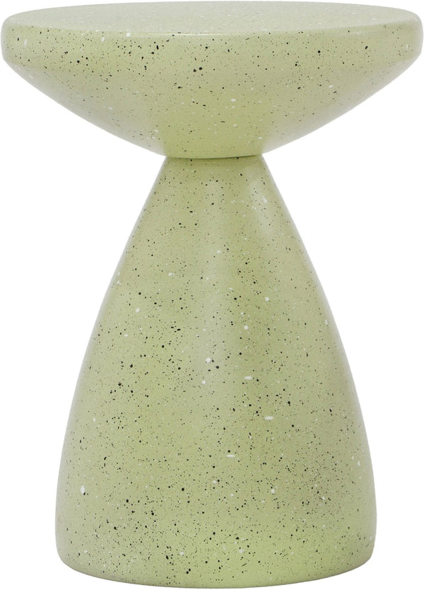 Meridian Furniture Anika Sculptural End Table with Geometric Open Frame for Modern Living and Bedroom Spaces Green Iron Terrazzo 99027Green-ET