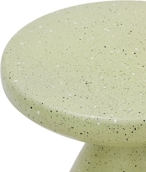Meridian Furniture Anika Sculptural End Table with Geometric Open Frame for Modern Living and Bedroom Spaces Green Iron Terrazzo 99027Green-ET
