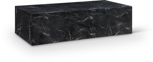 Meridian Furniture Piazza Concrete Coffee Table Art Deco Marble Effect for Indoor Outdoor Patio Living Black 99029Black-CT