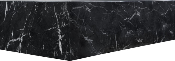 Meridian Furniture Piazza Concrete Coffee Table Art Deco Marble Effect for Indoor Outdoor Patio Living Black 99029Black-CT