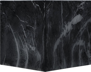 Meridian Furniture Piazza Concrete End Table with Art Deco Marble Finish for Indoor Outdoor Patio Use Black 99029Black-ET