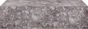 Meridian Furniture Piazza Concrete Coffee Table Art Deco Marble Effect for Indoor Outdoor Patio Living Brown 99029Brown-CT