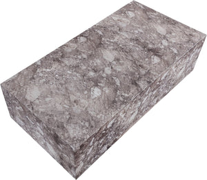 Meridian Furniture Piazza Concrete Coffee Table Art Deco Marble Effect for Indoor Outdoor Patio Living Brown 99029Brown-CT