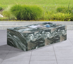 Meridian Furniture Piazza Concrete Coffee Table Art Deco Marble Effect for Indoor Outdoor Patio Living Green 99029Green-CT