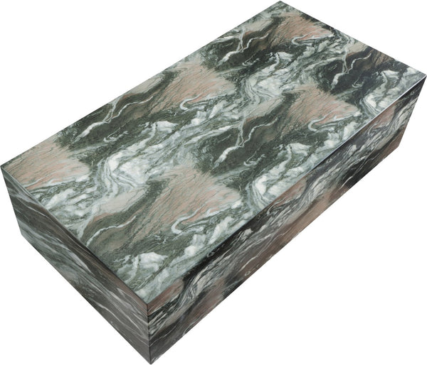 Meridian Furniture Piazza Concrete Coffee Table Art Deco Marble Effect for Indoor Outdoor Patio Living Green 99029Green-CT