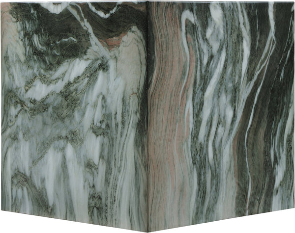 Meridian Furniture Piazza Concrete End Table with Art Deco Marble Finish for Indoor Outdoor Patio Use Green 99029Green-ET