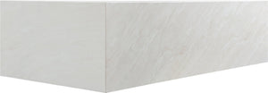 Meridian Furniture Piazza Concrete Coffee Table Art Deco Marble Effect for Indoor Outdoor Patio Living White 99029White-CT