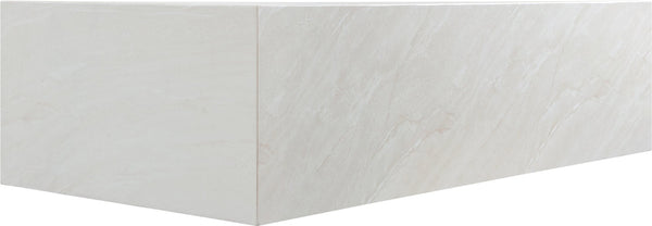 Meridian Furniture Piazza Concrete Coffee Table Art Deco Marble Effect for Indoor Outdoor Patio Living White 99029White-CT
