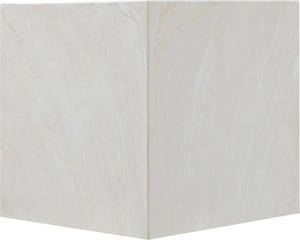 Meridian Furniture Piazza Concrete End Table with Art Deco Marble Finish for Indoor Outdoor Patio Use White 99029White-ET