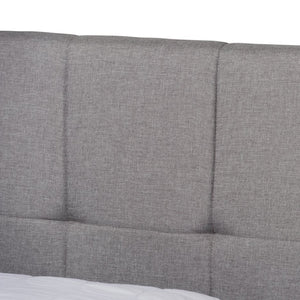 Baxton Studio Baxton Studio Queen Size Upholstered Platform Bed with Storage Drawers and Biscuit Tufted Headboard Light Netti-Grey-Queen