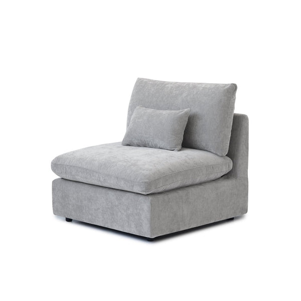 English Elm Sky Cloud Slope Sectional Sofa - Modern L-Shaped 4-Seater In Light Gray Linen For Versatile Comfort B341S00030-GIGA