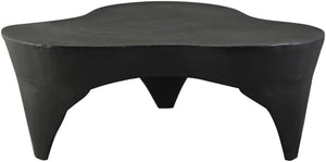 Meridian Furniture Bourges Art Deco Sculptural Aluminum Coffee Table with Curved Frame for Modern Living Rooms Black 99031Black-CT