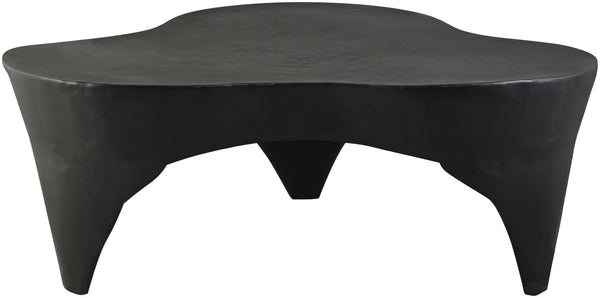 Meridian Furniture Bourges Art Deco Sculptural Aluminum Coffee Table with Curved Frame for Modern Living Rooms Black 99031Black-CT
