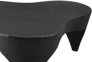 Meridian Furniture Bourges Art Deco Sculptural Aluminum Coffee Table with Curved Frame for Modern Living Rooms Black 99031Black-CT