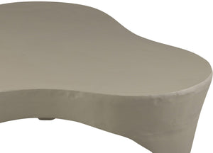 Meridian Furniture Bourges Art Deco Sculptural Aluminum Coffee Table with Curved Frame for Modern Living Rooms Taupe 99031Taupe-CT