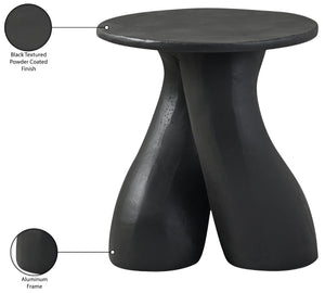 Meridian Furniture Talence Sculptural Aluminum End Table Art Deco Inspired Powder Coat Finish Living Room Accent Black 99032Black-ET