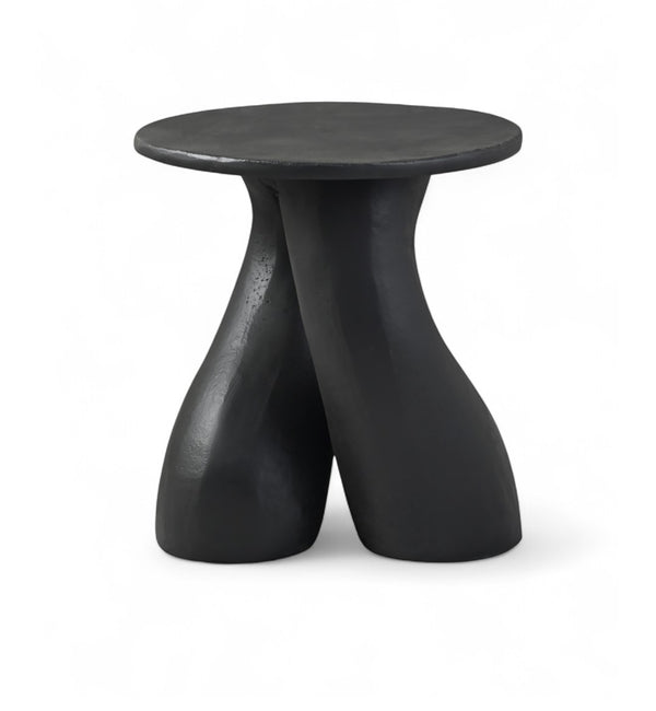 Meridian Furniture Talence Sculptural Aluminum End Table Art Deco Inspired Powder Coat Finish Living Room Accent Black 99032Black-ET
